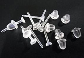 img 4 attached to 👂 Cooplay 3mm Invisible Plastic Earrings Pins: DIY Supplies for Nickel-Free Studs with Blank Heads, Back Post Earnuts & Tiny Findings (100 pack)