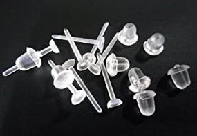 img 2 attached to 👂 Cooplay 3mm Invisible Plastic Earrings Pins: DIY Supplies for Nickel-Free Studs with Blank Heads, Back Post Earnuts & Tiny Findings (100 pack)