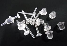 img 1 attached to 👂 Cooplay 3mm Invisible Plastic Earrings Pins: DIY Supplies for Nickel-Free Studs with Blank Heads, Back Post Earnuts & Tiny Findings (100 pack)