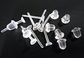 img 3 attached to 👂 Cooplay 3mm Invisible Plastic Earrings Pins: DIY Supplies for Nickel-Free Studs with Blank Heads, Back Post Earnuts & Tiny Findings (100 pack)