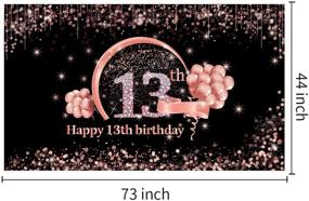 img 3 attached to Extra Large 13th Birthday Backdrop Decorations for Girls - Rose Gold Happy 13th Birthday Party Supplies with Photo Booth Props - Lnlofen