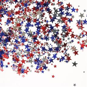 img 2 attached to 🎇 Guzon 60g Star Sequin Confetti: Sparkling Metallic Foil Patriotic Table Decor for 4th of July Independence Day, Birthdays, Weddings, and More!