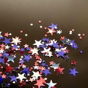 img 1 attached to 🎇 Guzon 60g Star Sequin Confetti: Sparkling Metallic Foil Patriotic Table Decor for 4th of July Independence Day, Birthdays, Weddings, and More!