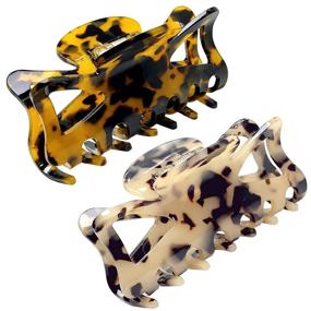 img 4 attached to OWIIZI Leopard Non Slip Tortoise Barrettes