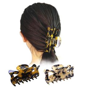 img 1 attached to OWIIZI Leopard Non Slip Tortoise Barrettes