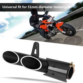 img 3 attached to 🏍️ Glossy Black Universal 51mm Motorcycle Slip-On Exhaust Muffler Rear Pipe Tailpipe for Improved SEO