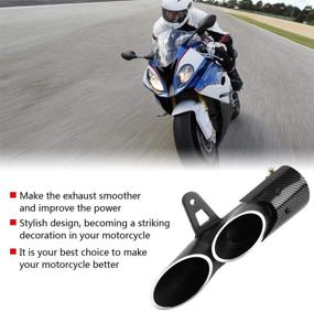 img 2 attached to 🏍️ Glossy Black Universal 51mm Motorcycle Slip-On Exhaust Muffler Rear Pipe Tailpipe for Improved SEO