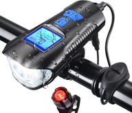 aopoy led bicycle light set: usb rechargeable bike lights, free tail light, speedometer odometer, 1500mah power bank, 800lm, mountain bike lights for night riding logo