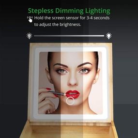 img 2 attached to 💄 Fabuday 2 in 1 Bamboo Lighted Makeup Mirror: Organize, Illuminate & Enhance Your Beauty Routine