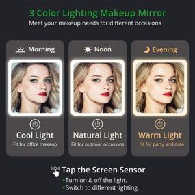 img 3 attached to 💄 Fabuday 2 in 1 Bamboo Lighted Makeup Mirror: Organize, Illuminate & Enhance Your Beauty Routine