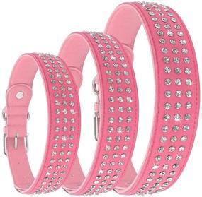 img 4 attached to 🐶 Bling Up Your Dog's Style with Beirui Christmas Rhinestone Dog Collars - Glamorous PU Leather Collars for Medium & Large Dogs - Perfect for Show, Party, and Wedding Events