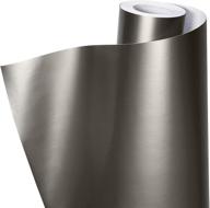 vvivid+ premium charcoal grey satin semi-gloss adhesive vinyl wrap roll – high-quality 1ft by 5ft coverage logo