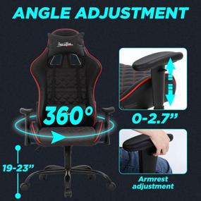 img 2 attached to Enhance Your Gaming Experience with the Ergonomic PC Gaming Chair: Lumbar Support, Headrest, Adjustable Armrest, and more!