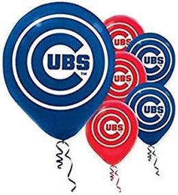img 1 attached to 🎈 Chicago Cubs MLB Collection: Printed Blue/Red Latex Balloons - 6-Piece Party Decoration Set