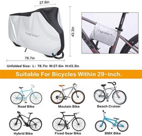 img 3 attached to 🚲 Waterproof Bike Cover with Lock Holes & Storage Bag - Protect Your Mountain, Road & Heavy Duty Bikes from Rain, Snow, Dust, and UV Rays