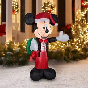 img 2 attached to 🏻 Gemmy 5' Christmas Inflatable Mickey Mouse: Festive Tuxedo-Wearing Wreath Holder - Indoor/Outdoor Decor