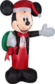 img 3 attached to 🏻 Gemmy 5' Christmas Inflatable Mickey Mouse: Festive Tuxedo-Wearing Wreath Holder - Indoor/Outdoor Decor