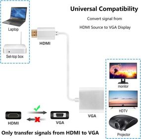 img 3 attached to 💻 High-Quality Pasow HDMI to VGA Adapter: HDMI Male to VGA Female Converter for 1080P PC Video Monitors