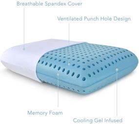 img 3 attached to 🌙 PharMeDoc Cooling Gel Infused Memory Foam Bed Pillow with Ventilated Holes - Standard Size, Washable Cover
