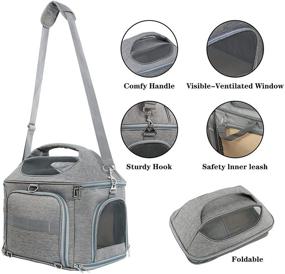 img 1 attached to 🐱 Large Double-Sided Expandable Pet Travel Bag by X-cosrack with 4 Open Doors, Mesh Window, and Escape-Proof Buckle - Airline Approved Soft-Sided Pet Travel Carrier for Small to Medium Cats