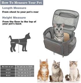 img 2 attached to 🐱 Large Double-Sided Expandable Pet Travel Bag by X-cosrack with 4 Open Doors, Mesh Window, and Escape-Proof Buckle - Airline Approved Soft-Sided Pet Travel Carrier for Small to Medium Cats