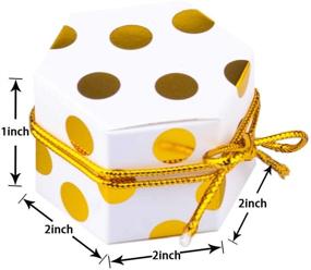 img 3 attached to Aimto Gold and White Favor Boxes: Stylish Treat Boxes for Parties with Tags and Rope - 2"x 2"x 1" - Pack of 50