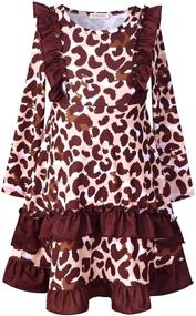 img 4 attached to Perfashion Ruffle Sleeve Babydoll Burgundy Girls' Clothing: Stylish Dresses for Your Little One