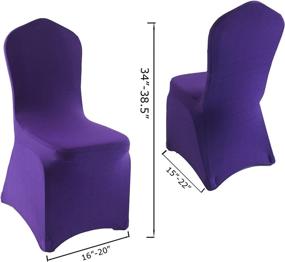 img 1 attached to 🪑 Purple Spandex Chair Covers by Welmatch