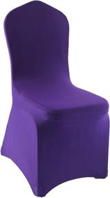 img 4 attached to 🪑 Purple Spandex Chair Covers by Welmatch