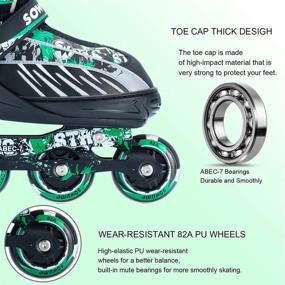 img 1 attached to Sowume Adjustable Inline Skates for Girls and Boys, Roller Blades Skates with Lighted Wheels, Patines para Mujer for Kids and Adults, Men and Women