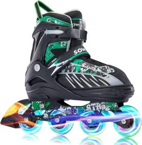 img 4 attached to Sowume Adjustable Inline Skates for Girls and Boys, Roller Blades Skates with Lighted Wheels, Patines para Mujer for Kids and Adults, Men and Women