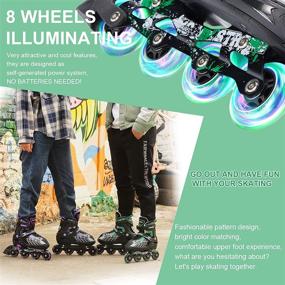 img 2 attached to Sowume Adjustable Inline Skates for Girls and Boys, Roller Blades Skates with Lighted Wheels, Patines para Mujer for Kids and Adults, Men and Women