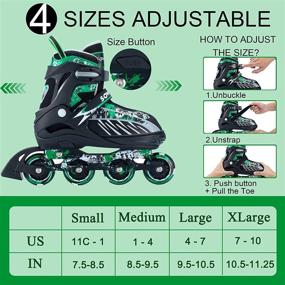 img 3 attached to Sowume Adjustable Inline Skates for Girls and Boys, Roller Blades Skates with Lighted Wheels, Patines para Mujer for Kids and Adults, Men and Women