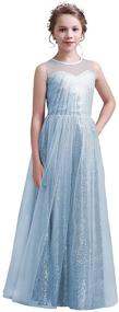 img 4 attached to 👗 Sequin Wedding Pageant Girls' Clothing for Junior Bridesmaids Dresses