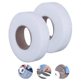 img 4 attached to 👗 Hem Tape Iron-on Adhesive: 2 Pack of 70 Yard Fabric Fusing Hemming Tape for Clothes (1/2 Inch and 1 Inch) - Strong and Convenient!