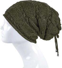 img 1 attached to 🧶 Lilax Cable Knit Slouchy Oversized Chunky Winter Hat – Ultra Soft & Warm