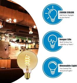 img 2 attached to 💡Повысьте качество освещения с лампой Tuneucle Edison Dimmable Bulb G95Helical