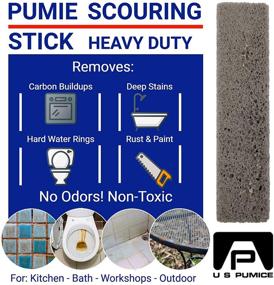 img 3 attached to 🧽 U.S. Pumice Heavy Duty Scouring Stick, 3 Pack - Remove Hard Water Rings, Foot & Pool Cleaning Stone