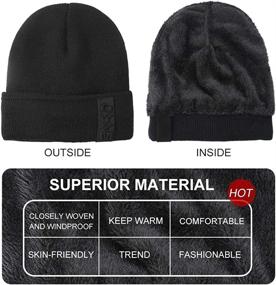 img 1 attached to 🧢 Hongtellor Knit Beanie Warm Thick Lined Hat for Men's Winter Skull Cap - Unisex Beanie Cap