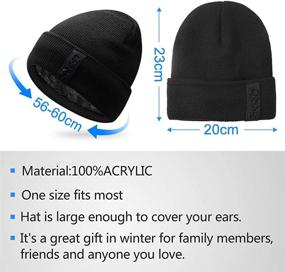 img 2 attached to 🧢 Hongtellor Knit Beanie Warm Thick Lined Hat for Men's Winter Skull Cap - Unisex Beanie Cap