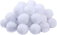 🎃 80 pack white craft pom poms balls - fluffy plush balls for halloween costumes, hair, and decorations - felt ball garland and diy crafts - 2 inch size logo