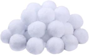 img 4 attached to 🎃 80 Pack White Craft Pom Poms Balls - Fluffy Plush Balls for Halloween Costumes, Hair, and Decorations - Felt Ball Garland and DIY Crafts - 2 Inch Size