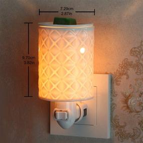 img 2 attached to 🌟 STAR MOON Plug in Wax Warmer: Premium Ceramic Electric Wax Melt Warmer for Scented Wax and Scentsy Wax Cubes - No Flame, No Smoke, No Soot - Bauhinia Pattern Design - Two Bulbs Included