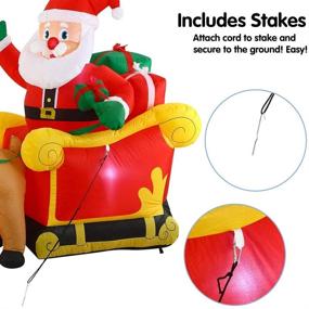 img 1 attached to 🛷 Joiedomi 6FT Inflatable Santa Claus on Sleigh with Built-in LED - Perfect Christmas Decoration for Indoor & Outdoor, Yard, Garden, Lawn Décor