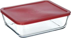 img 1 attached to 🔴 Anchor Hocking Classic Glass Food Storage Container: Red Lid, 11 Cup, Clear - 77931
