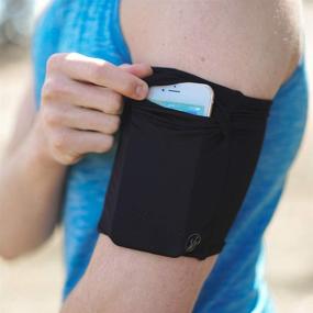 img 3 attached to 📱 JourneyOut Cell Phone Armband: Arm Sleeve for Runners, Fits iPhone x xs max xr 8 7 6, Pixel 1 2 2XL 3 3XL, Samsung Galaxy S8 S9 S10 - Gray Brush/Black, SM