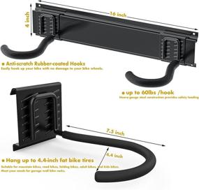 img 3 attached to 🚲 TORACK Bike Storage Rack: Wall-Mounted Garage Organizer for 2 Bikes, Vertical Bicycle Hanger up to 100lbs