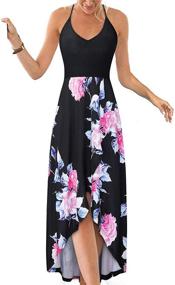 img 4 attached to KILIG Sleeveless Asymmetrical Patchwork Floral 3 Women's Clothing and Dresses
