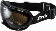 stay clear and focused with birdz raptor padded anti-fog dual vent ski goggles in black frames and hd amber lens logo