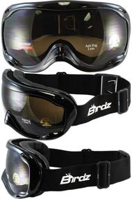 img 1 attached to Stay Clear and Focused with Birdz Raptor Padded Anti-Fog Dual Vent Ski Goggles in Black Frames and HD Amber Lens